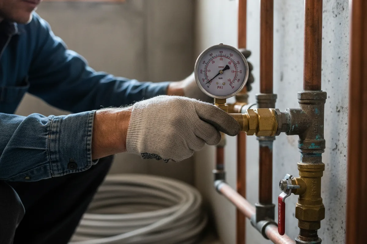 Pressure testing a repaired line during Water Line Repair in Clyman
